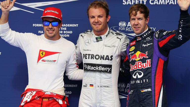 The top three qualifiers at Bahrain