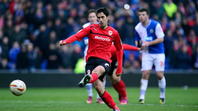 Cardiff City forward Peter Whittingham scores the third Cardiff goal from the penalty spot during the npower Championship match between Cardiff City and Blackburn Rovers at Cardiff City Stadium