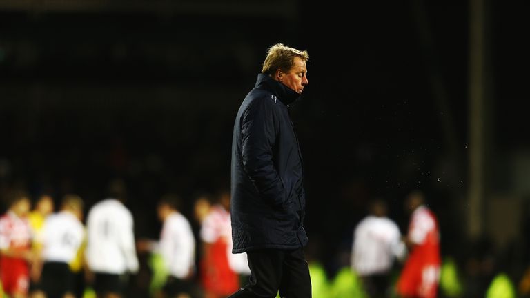 QPR boss Harry Redknapp leaves the field after defeat at Fulham