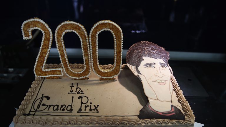 Mark Webber's 200th race cake