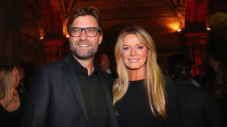 Jurgen Klopp smiles at the Borussia Dortmund party enjoy the party at the Natural History Museum.
