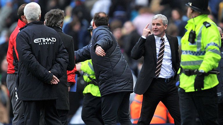 Roberto Mancini replaced Hughes at City, and the pair fell out when Hughes returned to the Etihad with his new side, Fulham.