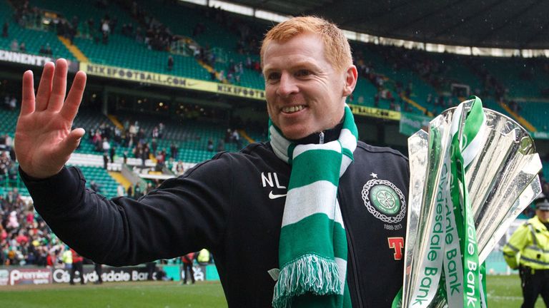 Neil Lennon: Celtic boss with the Scottish Premier League trophy