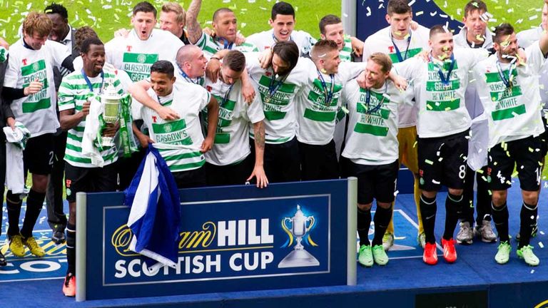 Celtic: Celebrate the 3-0 Scottish Cup final victory over Hibernian at Hampden
