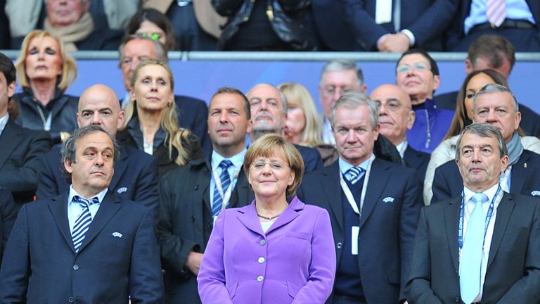 Chancellor of Germany Angela Merkel took centre stage in the VIP area.