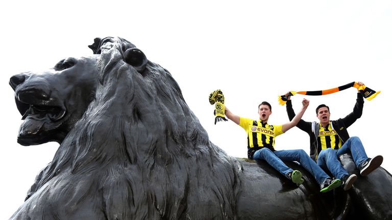 Dortmund fans were enjoying themselves ahead of the match.