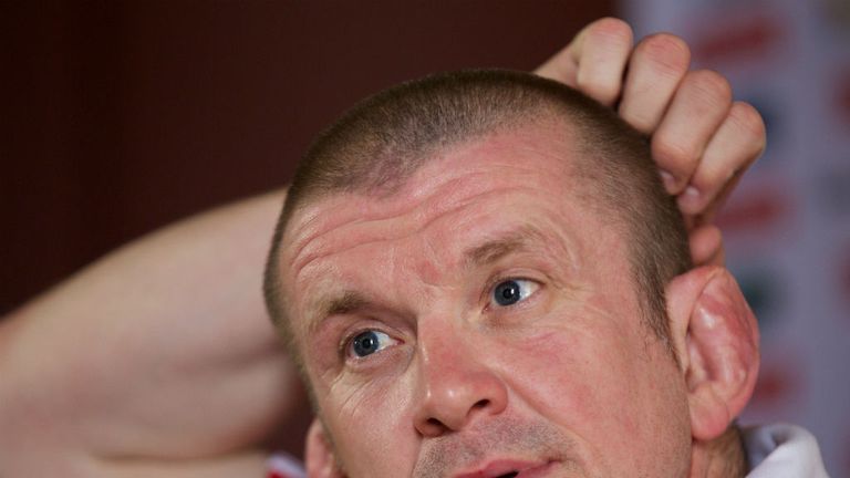 British and Irish Lions forwards coach Graham Rowntree speaks to the press