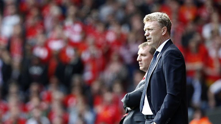 Everton manager David Moyes and Liverpool's manager Brendan Rodgers 