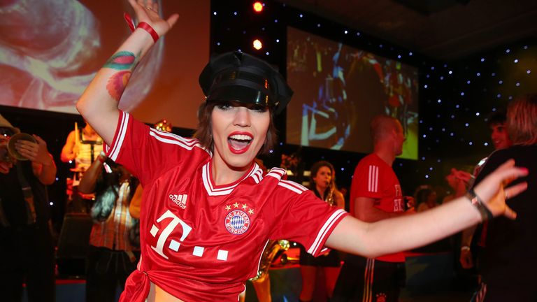 A performer during the Bayern Munich Champions League Finale banquet at Grosvenor House.