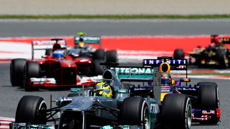 Sebastian Vettel: Shadowed Nico Rosberg during the early laps