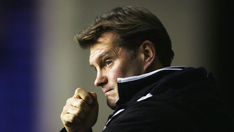 Glenn Hoddle looks on during the Coca-Cola Championship match between Wigan Athletic and Wolverhampton Wanderers.