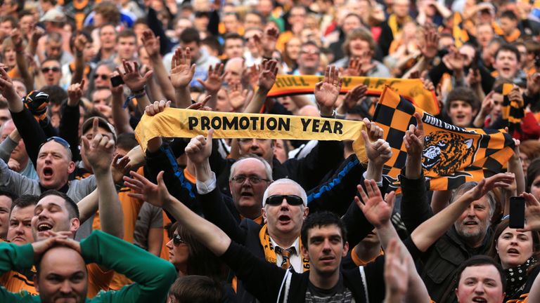 Hull City fans celebrate 
