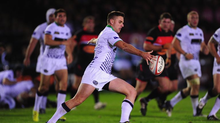 Leeds Carnegie fly-half Joe Ford in action during the RFU Championship game against Newcastle Falcons