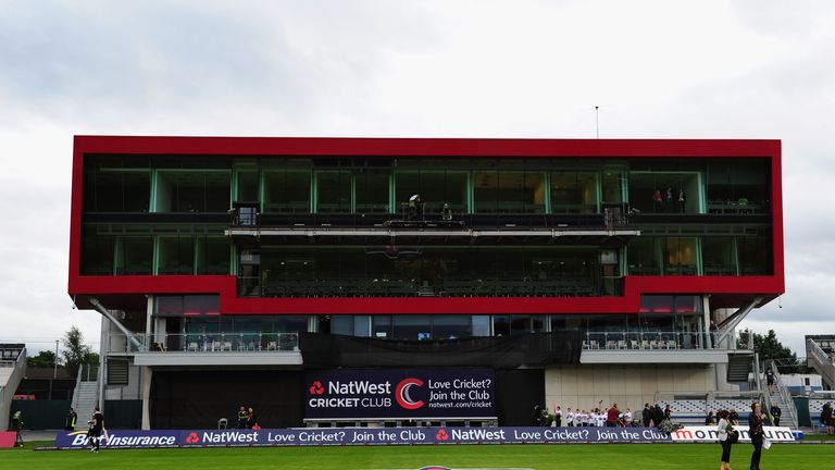 Old Trafford cricket ground pavilion/press box in September 2012