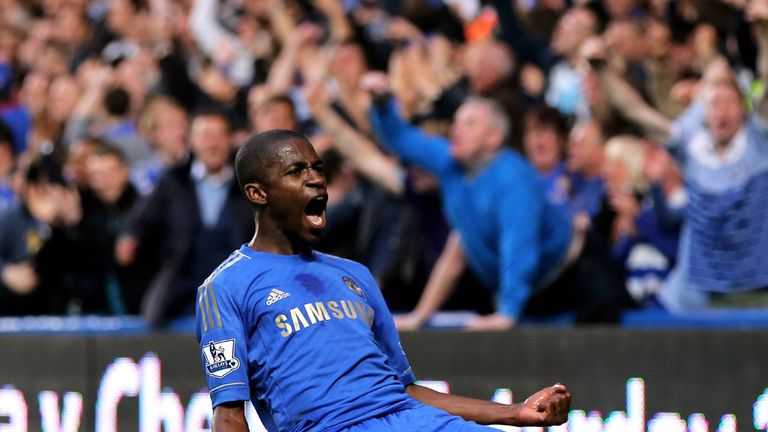 Ramires of Chelsea celebrates 