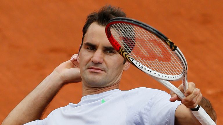 Roger Federer celebrates 