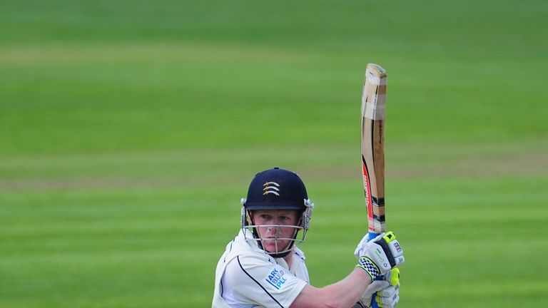 Middlesex batsman Sam Robson bats in the LV County Championship Division One game between Warwickshire and Middlesex