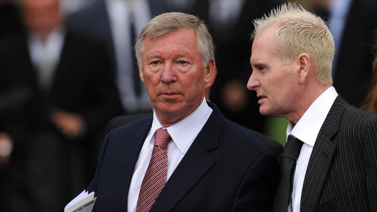 Manchester United manager Sir Alex Ferguson and former England footballer Paul Gascoigne.