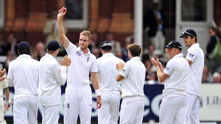 Stuart Broad: England seamer celebrates five-wicket haul against New Zealand at Lord's