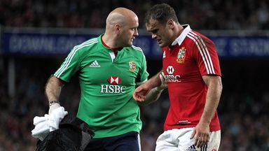 Jamie Roberts was forced off with an injury late in the second half