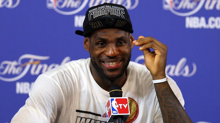 Lebron James: All smiles as he speaks to the press after winning the MVP again