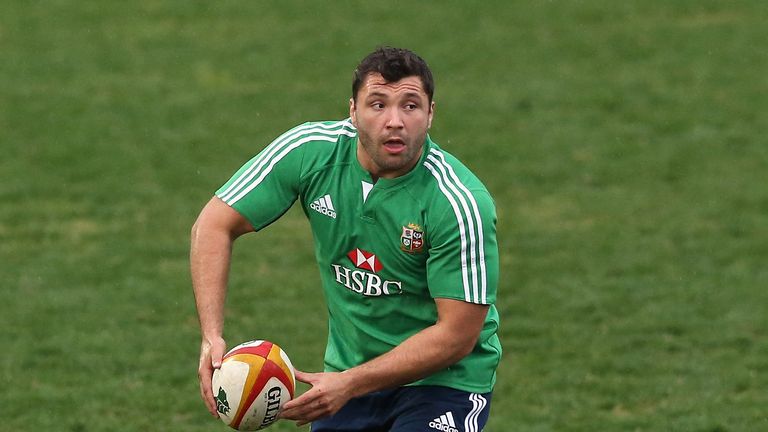 Alex Corbisiero  of the Lions passes the ball during the British and Irish Lions captain's run held at Number 2 Sports Ground on June 10, 2013 in Newcastle, New South Wales, Australia