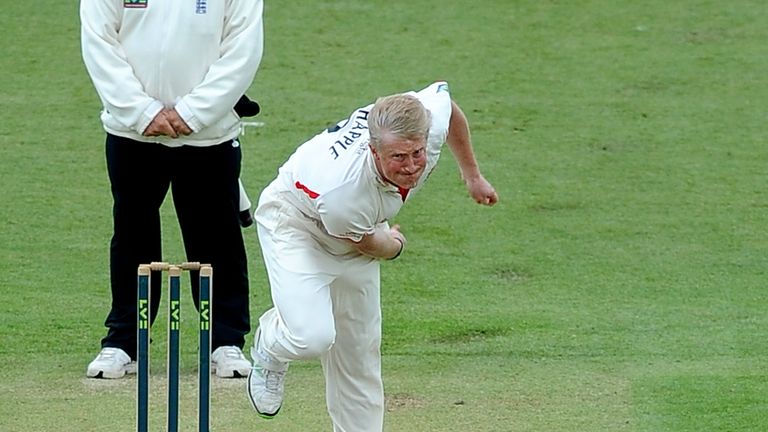 Glen Chapple: Lancashire seamer in action against Hampshire at Southampton in the County Championship