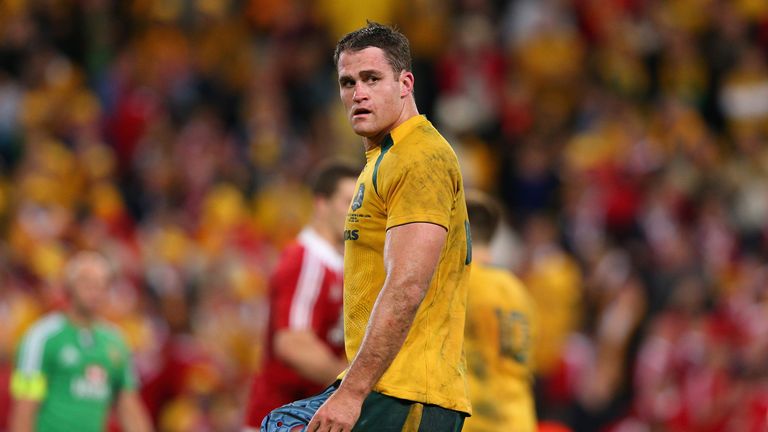 Australia captain James Horwill looks on after losing the first Test against the Lions