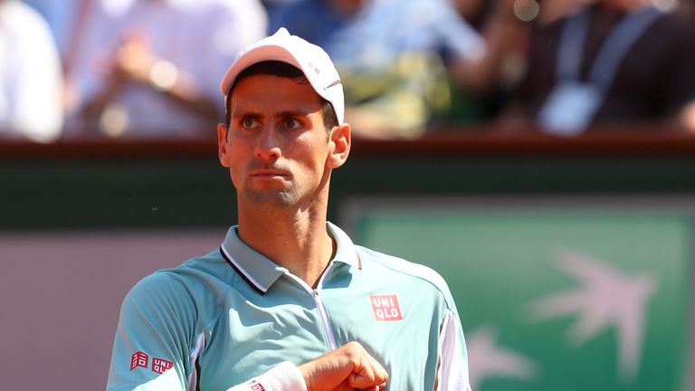 Novak Djokovic: Serb in action against Rafael Nadal in the  semi-final of the French Open