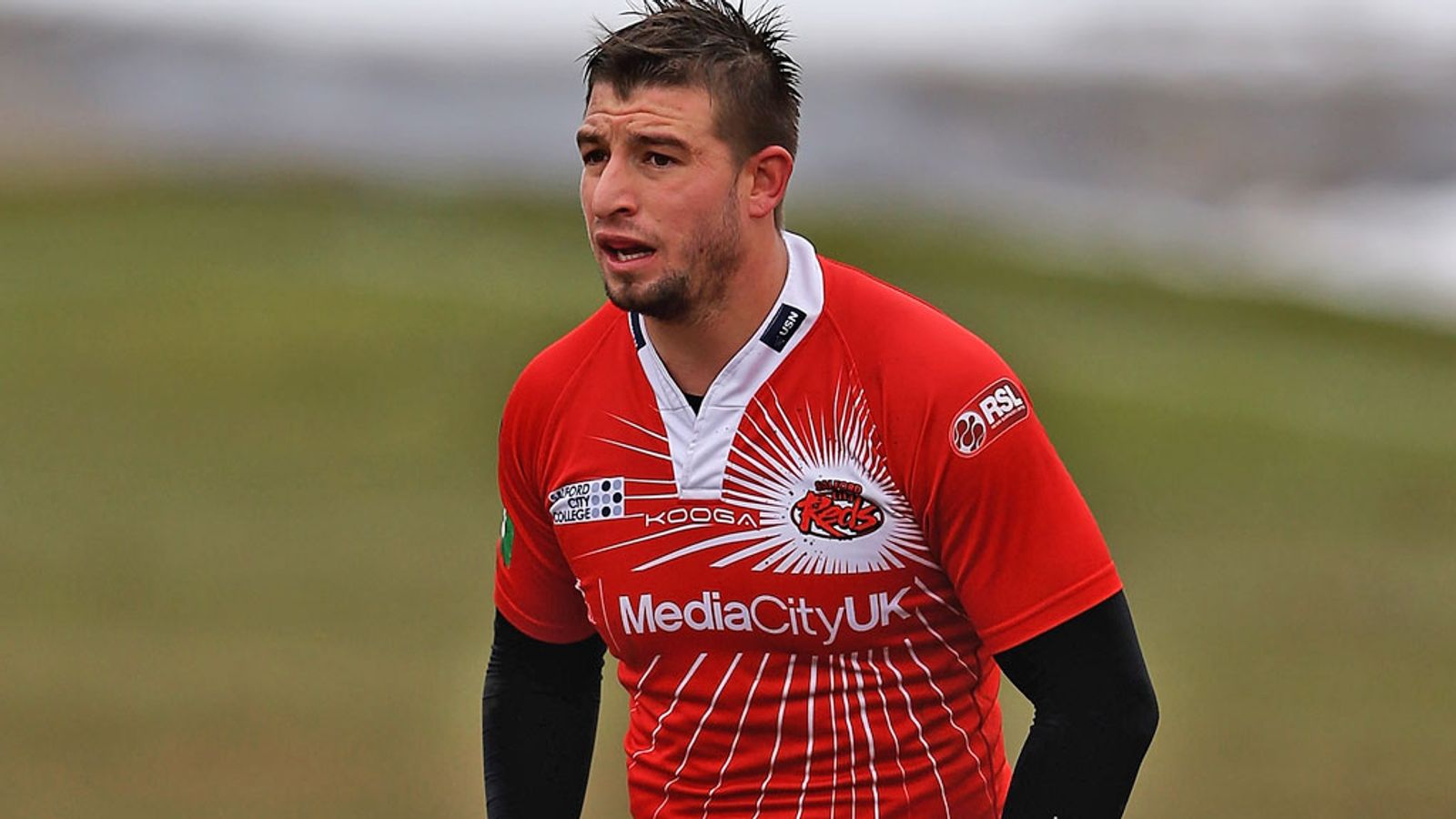 Maillot Super Rugby League XIII SALFORD CITY REDS porté McGUINNESS n°3 shirt M