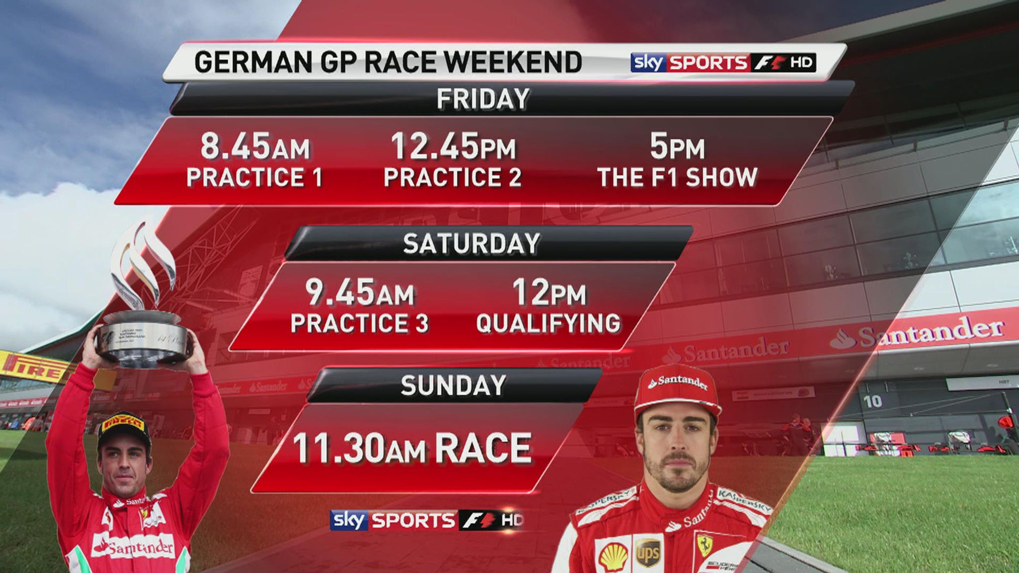 Whats coming up on Sky Sports F1s coverage of the 2013 German GP weekend! F1 News