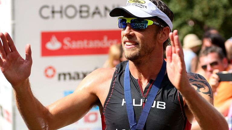 Jenson Button competing in a recent triathon event