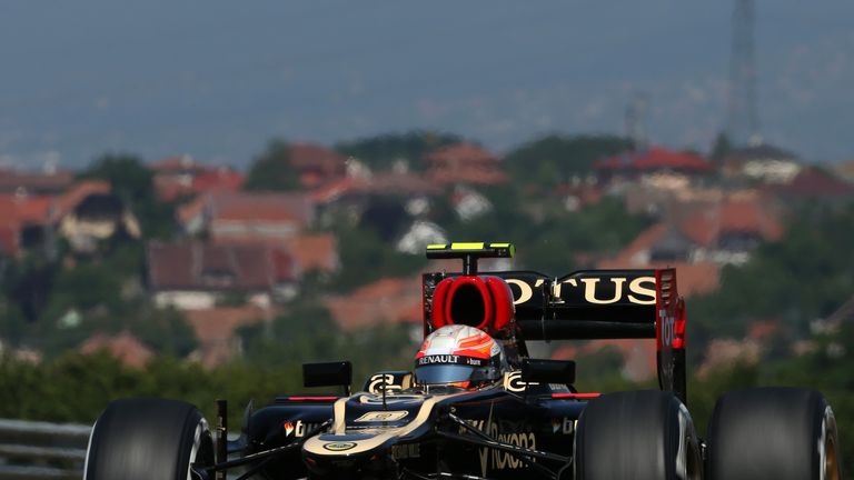 Romain Grosjean in action in Budapest