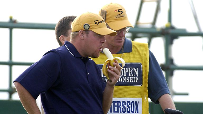 Carl Pettersson of Sweden on day one of the 2002 at Muirfield