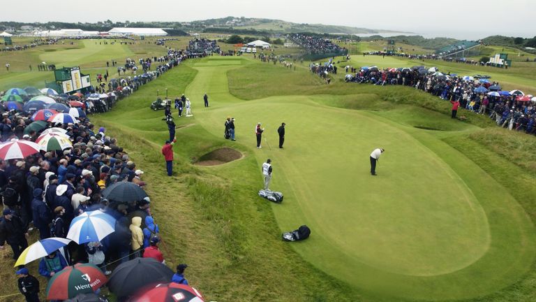 Colin Montgomerie 13th green 2002 Open Championship at Muirfield
