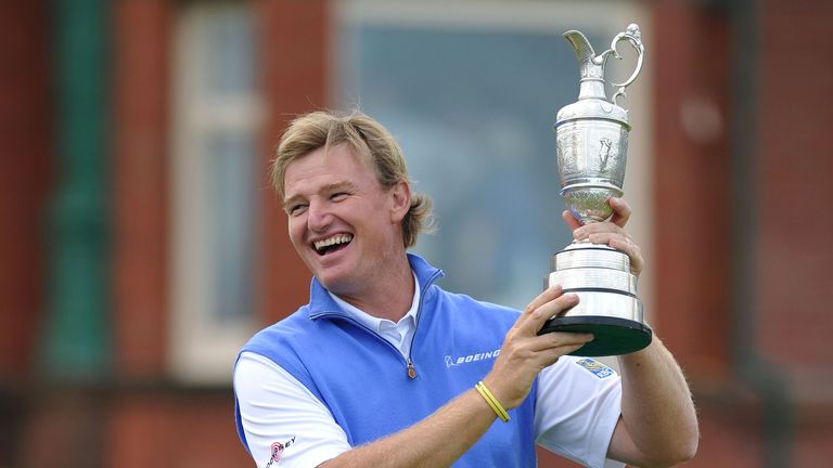 Ernie Els poses with the Claret Jug at Royal Lytham & St. Annes