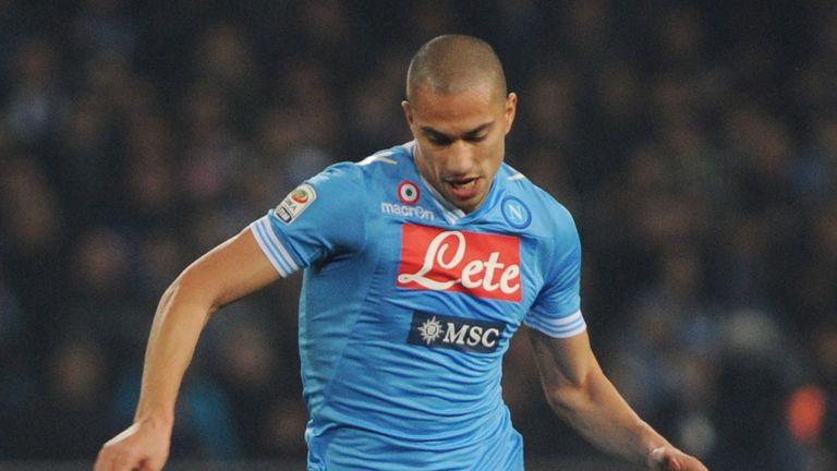 Gokhan Inler in action during the Serie A match between SSC Napoli vs Juventus FC at Stadio San Paolo on March 1, 2013 in Naples.
