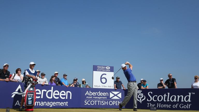 Ernie Els during a Pro-Am at the Aberdeen Asset Management Scottish Open at Castle Stuart