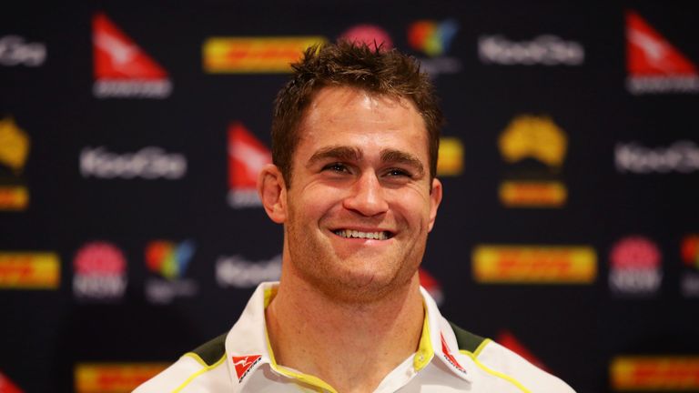 Australia captain James Horwill speaks to the media during a press conference