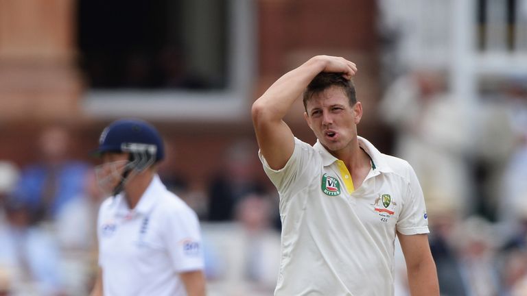 James Pattinson of Australia looks dejected during day three of the 2nd Investec Ashes Test match between England and Australia at Lord's Cricket Ground on July 20, 2013 in London, England