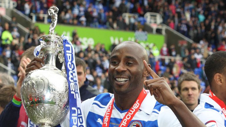 Reading's Jason Roberts with the Championship trophy 