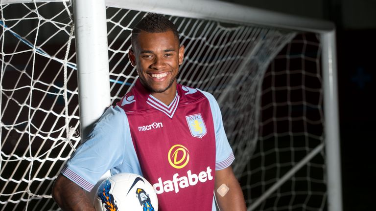New signing  Aston Villa Leandro Bacuna poses for a picture at the club's training ground at Bodymoor Heath