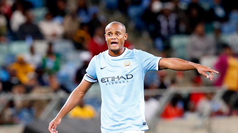 Vincent Kompany of Manchester City during the match between AmaZulu of South Africa.