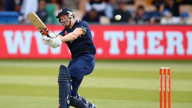 Michael Klinger of Gloucestershire Gladiators hits a shot in the Friends Life t20 match against Worcestershire Royals