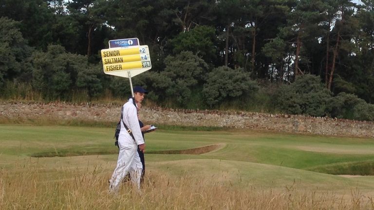 Evidence of Lloyd Saltman's 8 at the par four first.