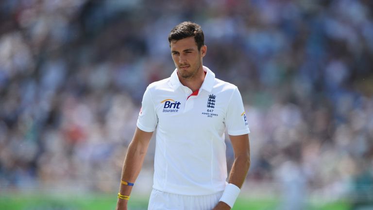 Steven Finn of England looks on during day five of the 1st Investec Ashes Test match between England and Australia at Trent Bridge Cricket Ground on July 14, 2013 in Nottingham, England