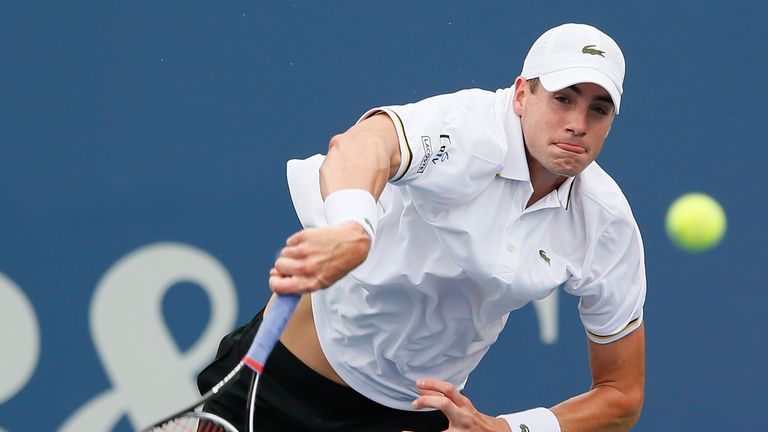 John Isner: Hammered down 21 aces in his semi-final victory over Lleyton Hewitt