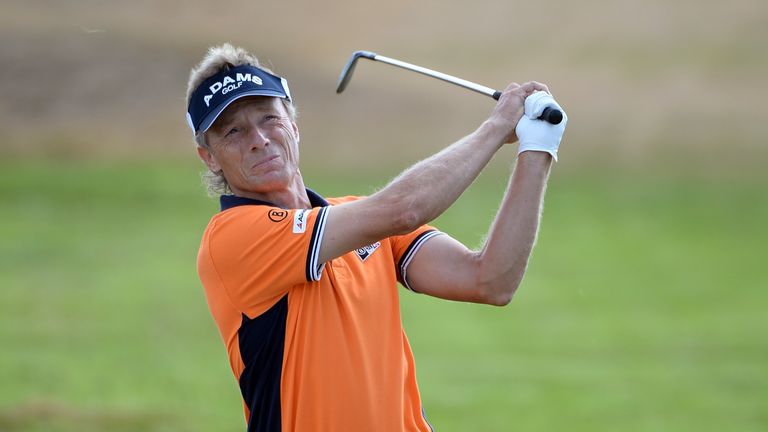 Bernhard Langer of Germany during the first round of The Senior Open Championship at Royal Birkdale