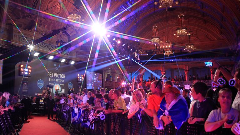 Fans at the BetVictor World Matchplay darts at the Winter Gardens in Blackpool.