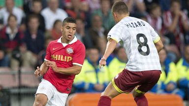 Zakaria Bakkali (l): Scored a hat-trick for PSV
